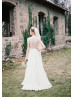 Ivory Lace Chiffon Illusion Back Wedding Dress Ivory Lace Chiffon Illusion Back Wedding Dress